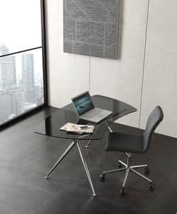 s04 asterix, Modern writing desk with glass top